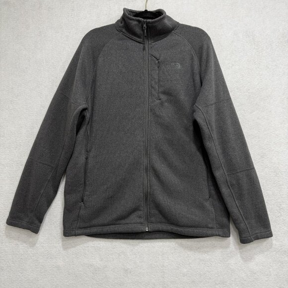 The North Face Jacket Mens Large Gray Full Zip Fleece Chest Pocket Outdoors - Picture 1 of 11